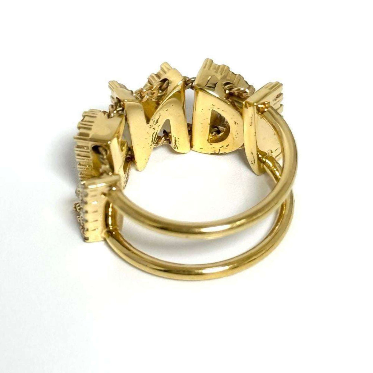 Wide Ring Metal and Rhinestone
