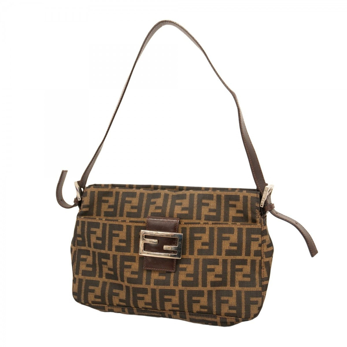 Vintage Pocket Shoulder Bag Zucca Canvas Small
