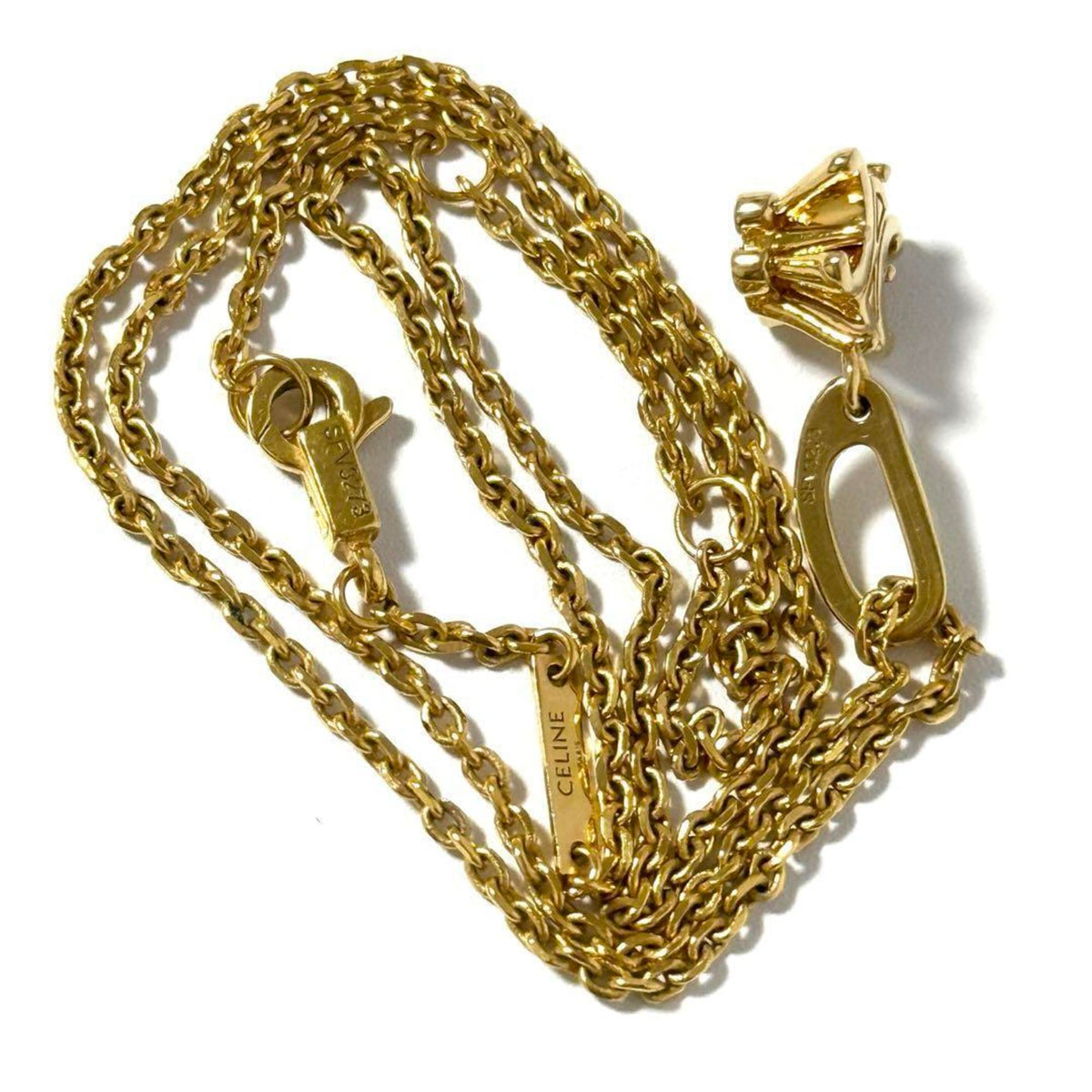 Triomphe Solitaire Pendant Necklace Metal Gold