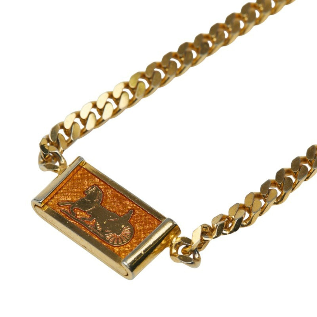 Carriage Pendant Necklace Gold Plated