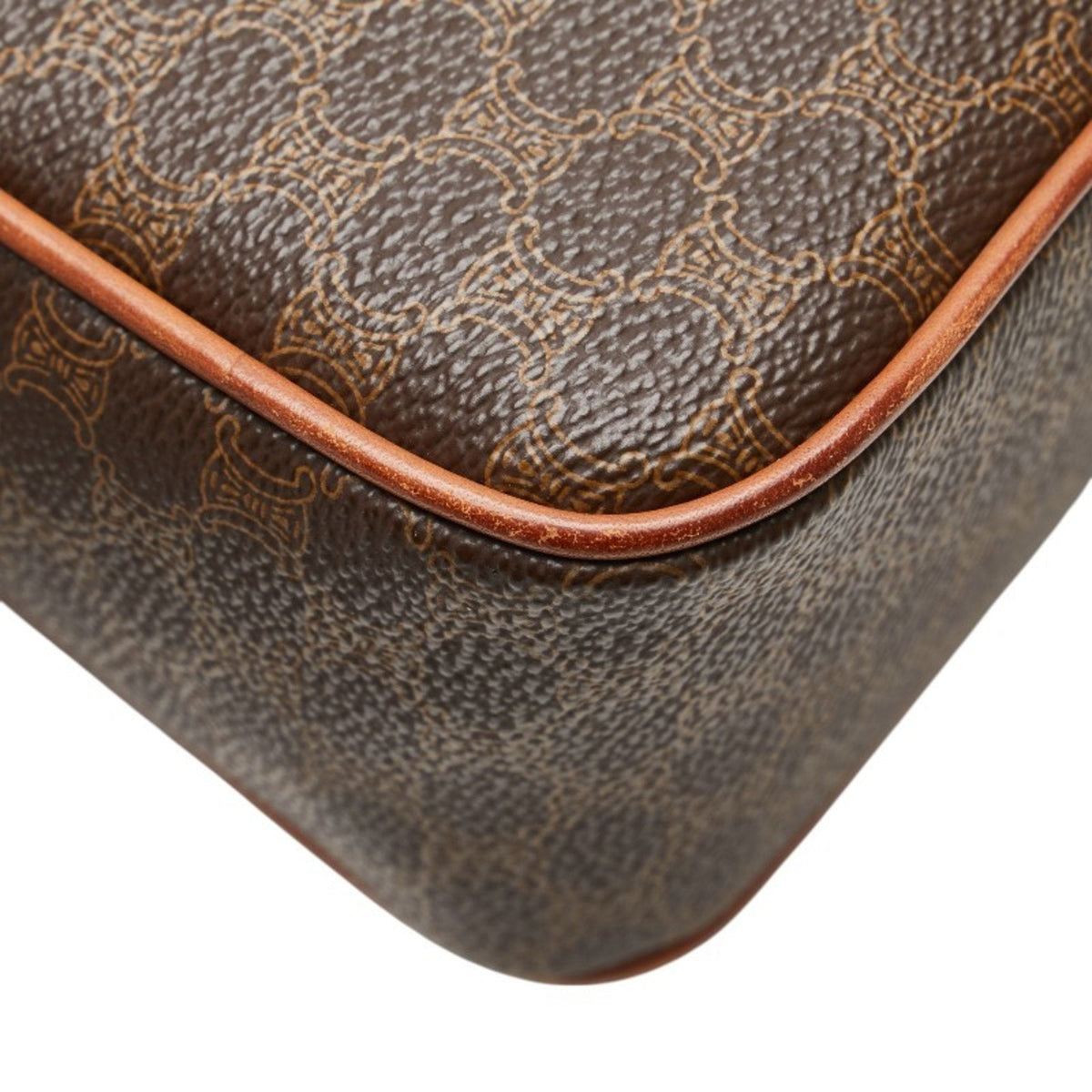 Vintage Saddle Flap Shoulder Bag Macadam Coated Canvas Small
