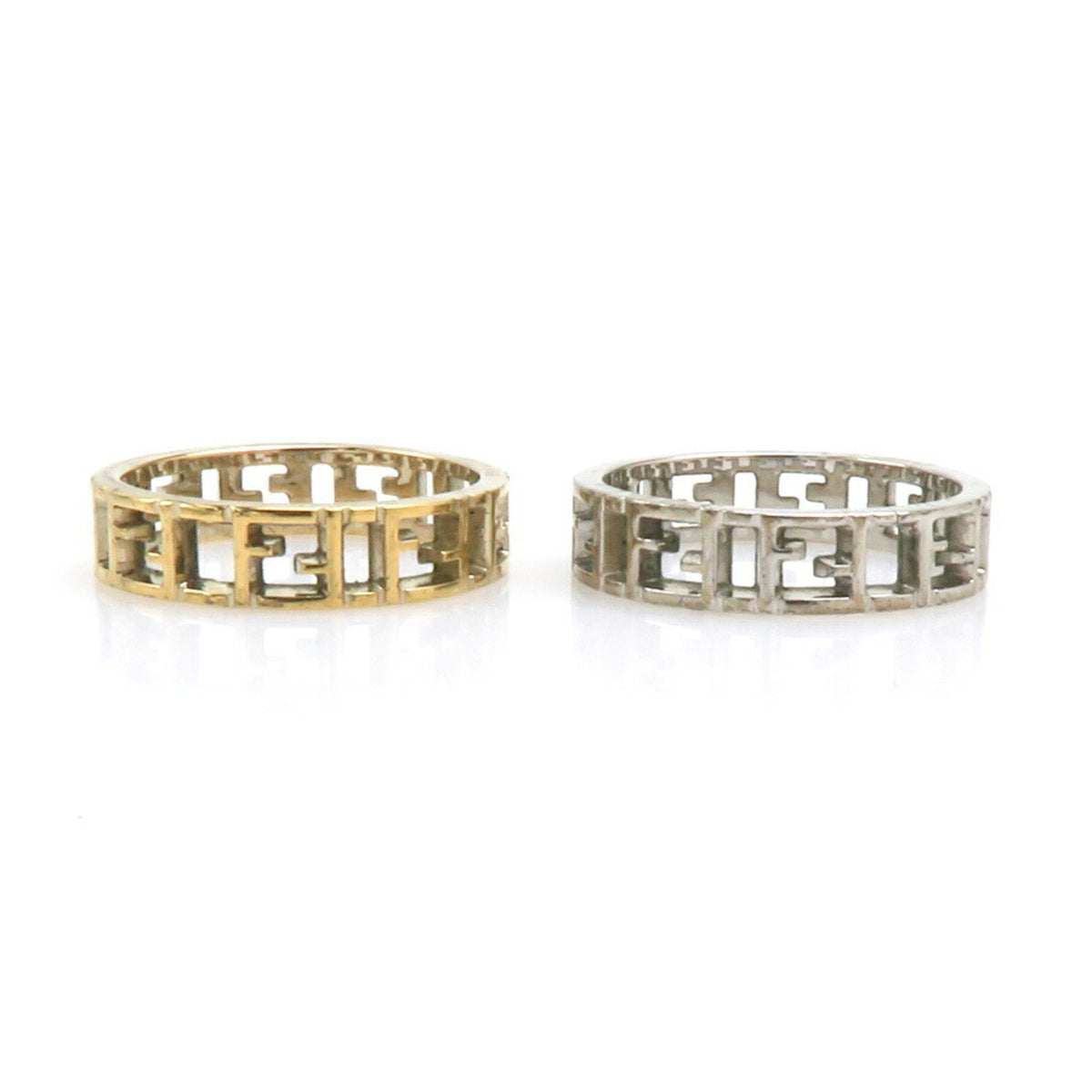 Ring Set Of Two Metal Gold And Silver