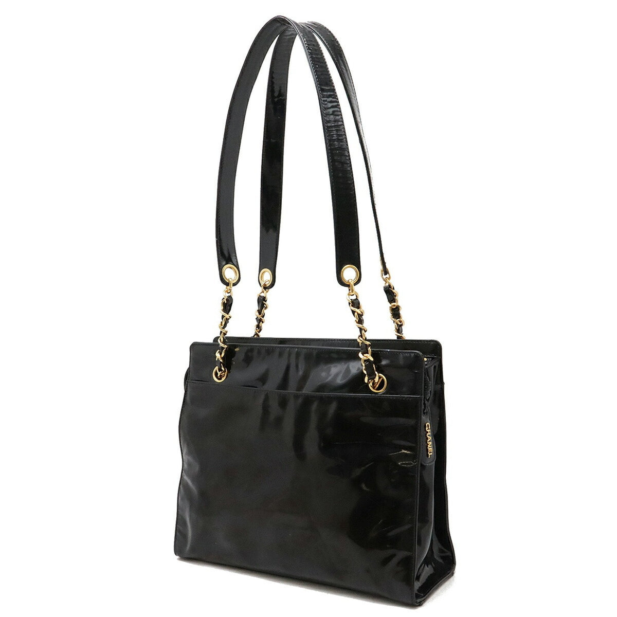Vintage Timeless Chain Shoulder Bag Patent Medium