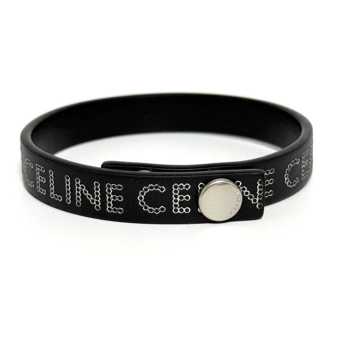 Monochrome Stud Bracelet Leather