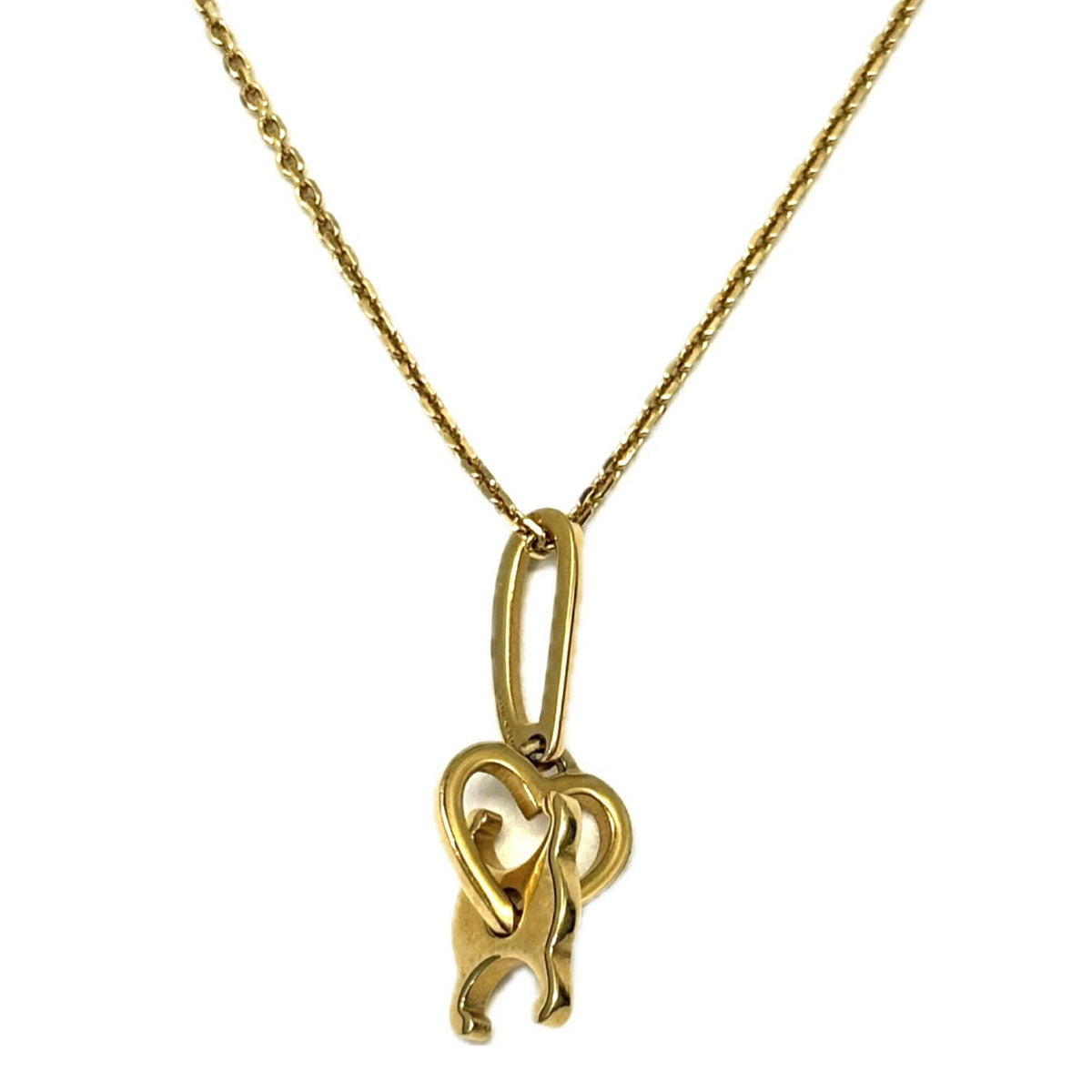 Triomphe Heart Motif Pendant Necklace Gold