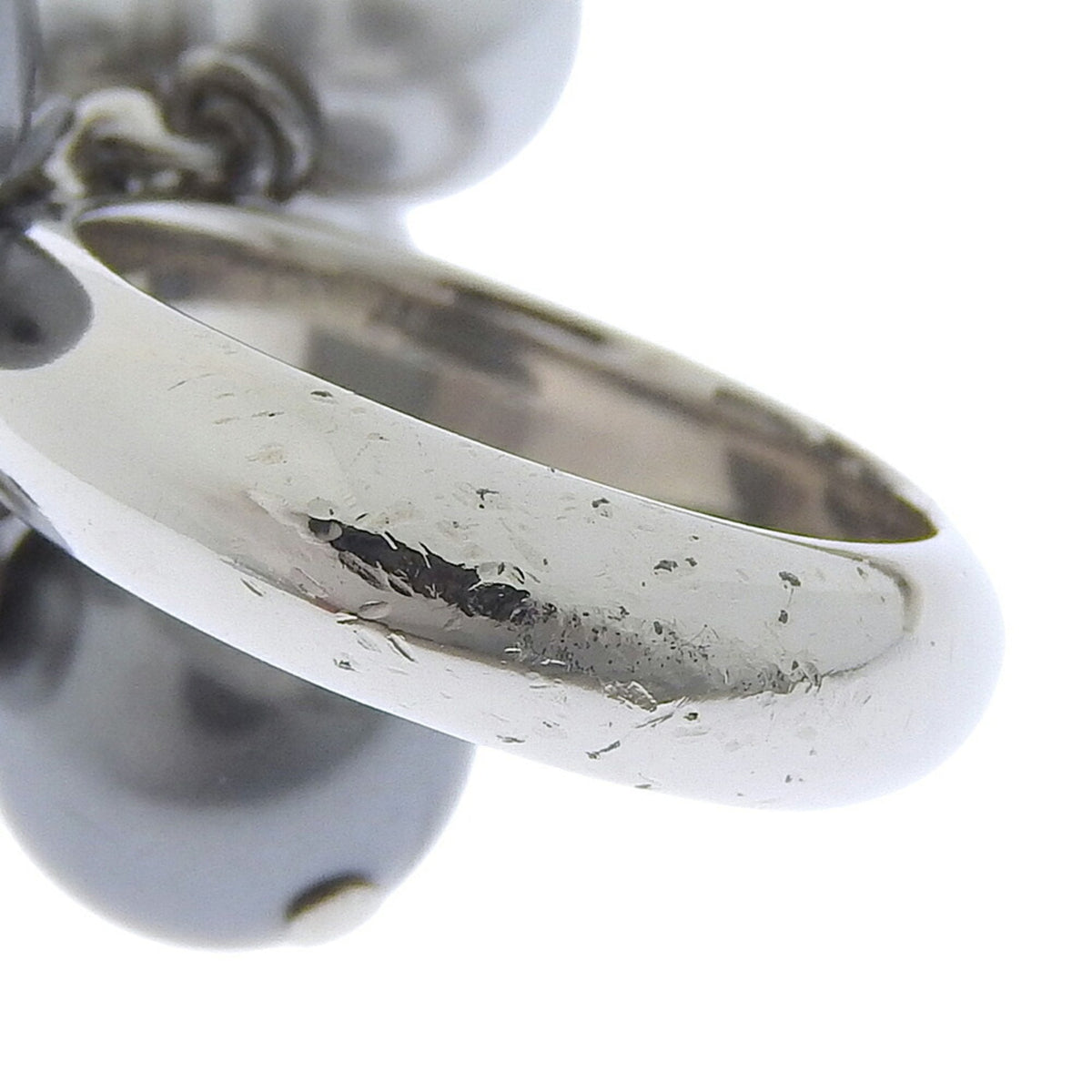 Ring Metal Gray Silver with Pearl