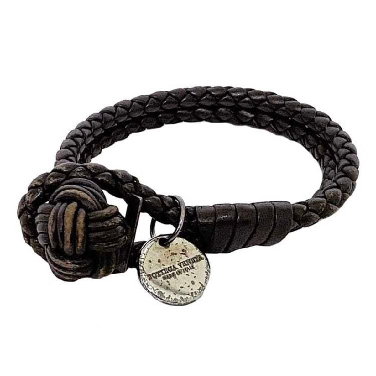Intrecciato Bracelet Leather Brown
