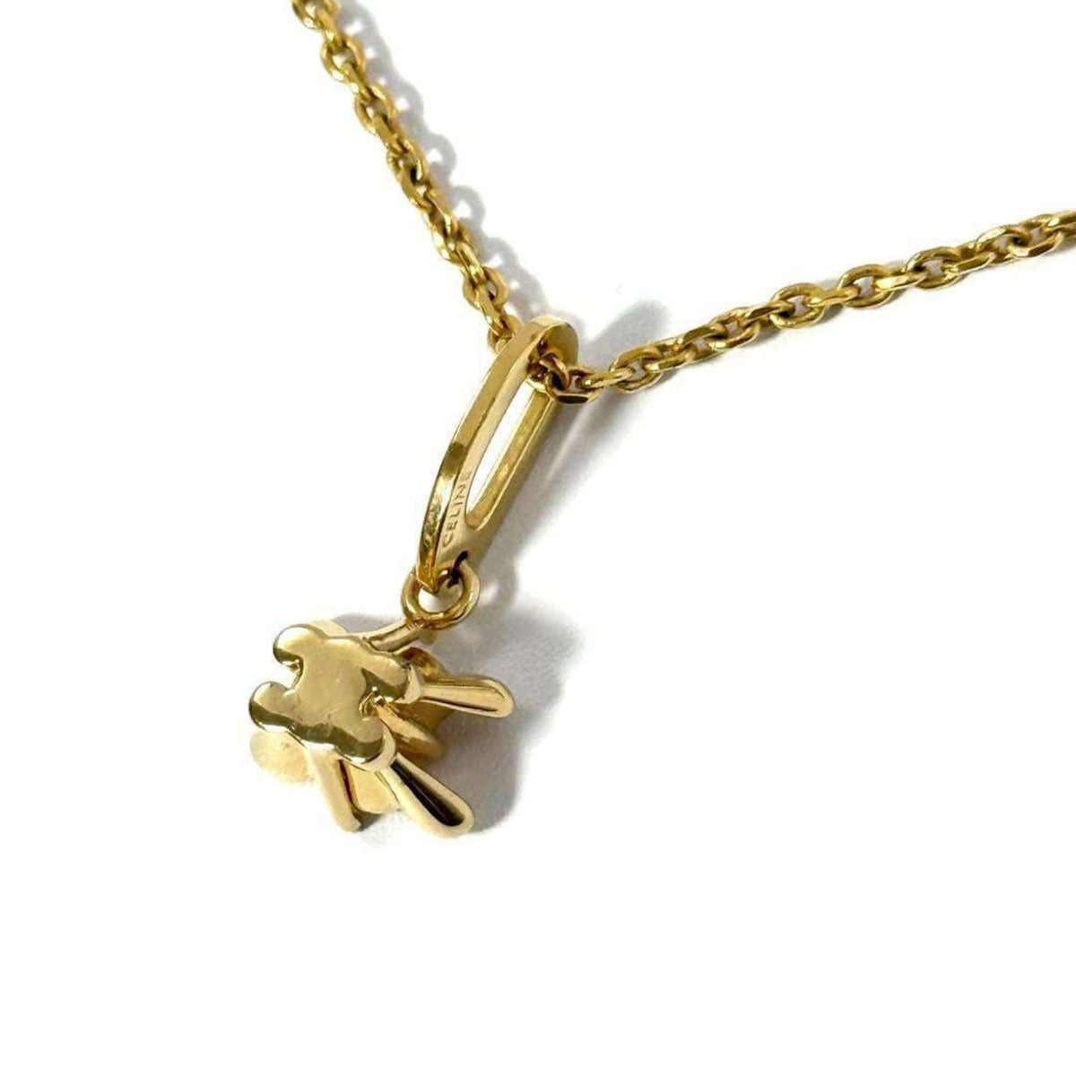 Triomphe Solitaire Pendant Necklace Metal Gold