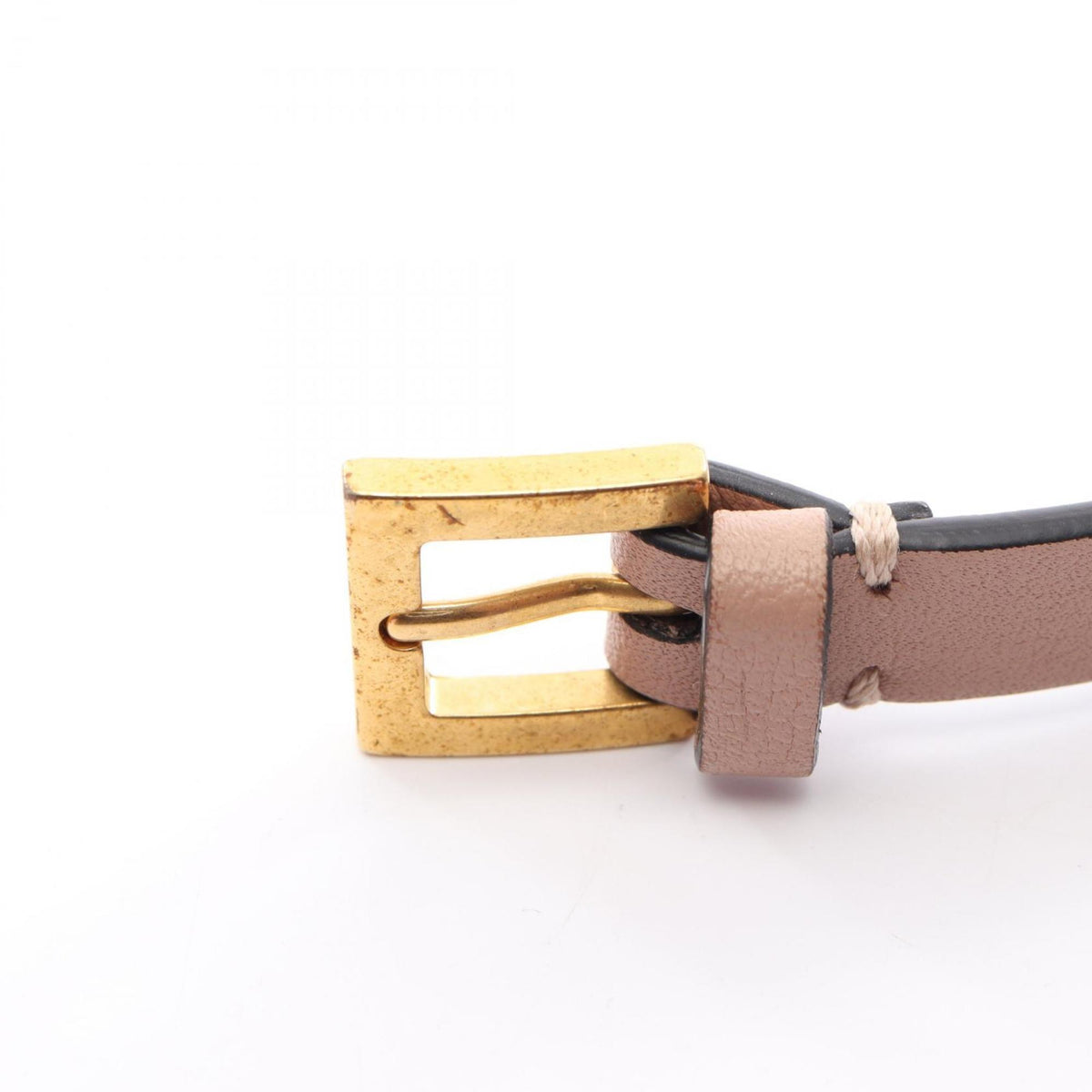 V Bracelet Gold and Leather