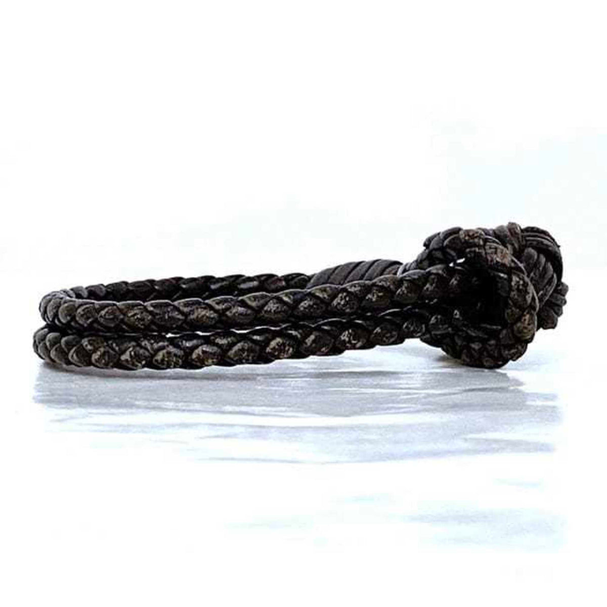 Intrecciato Bracelet Leather Brown