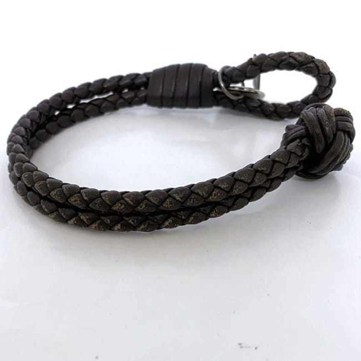 Intrecciato Bracelet Leather Brown