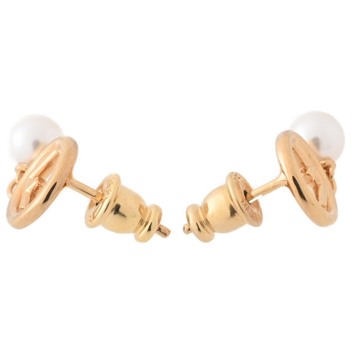 Earrings Pearl Gold-Tone Metal