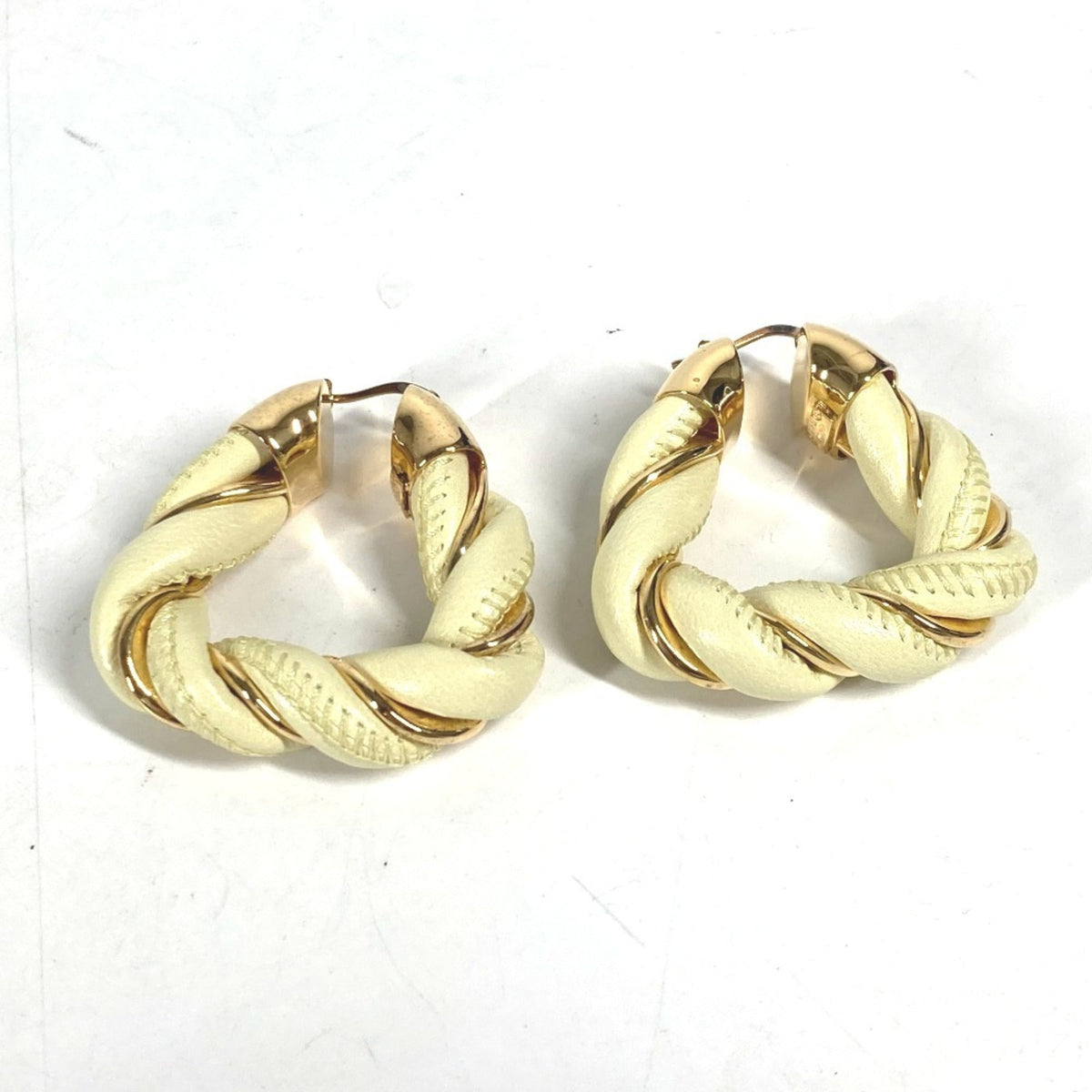 Earrings Hoop Leather and Sterling Silver