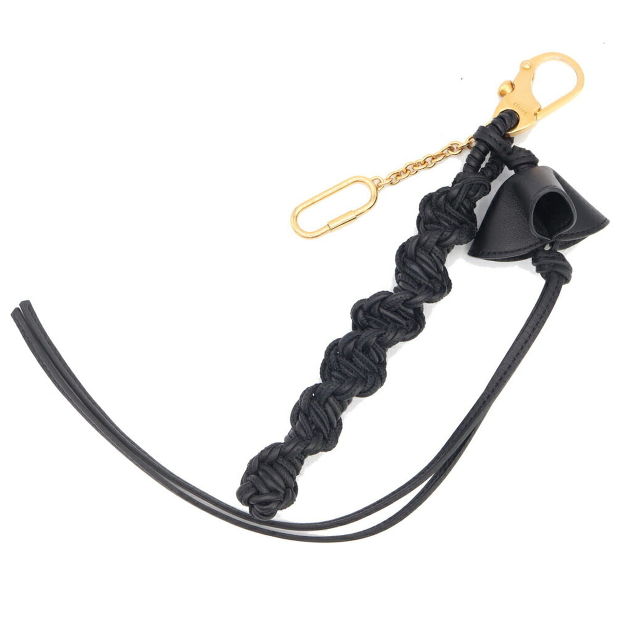 Bag Charm Leather and Metal Black Handbag Charm