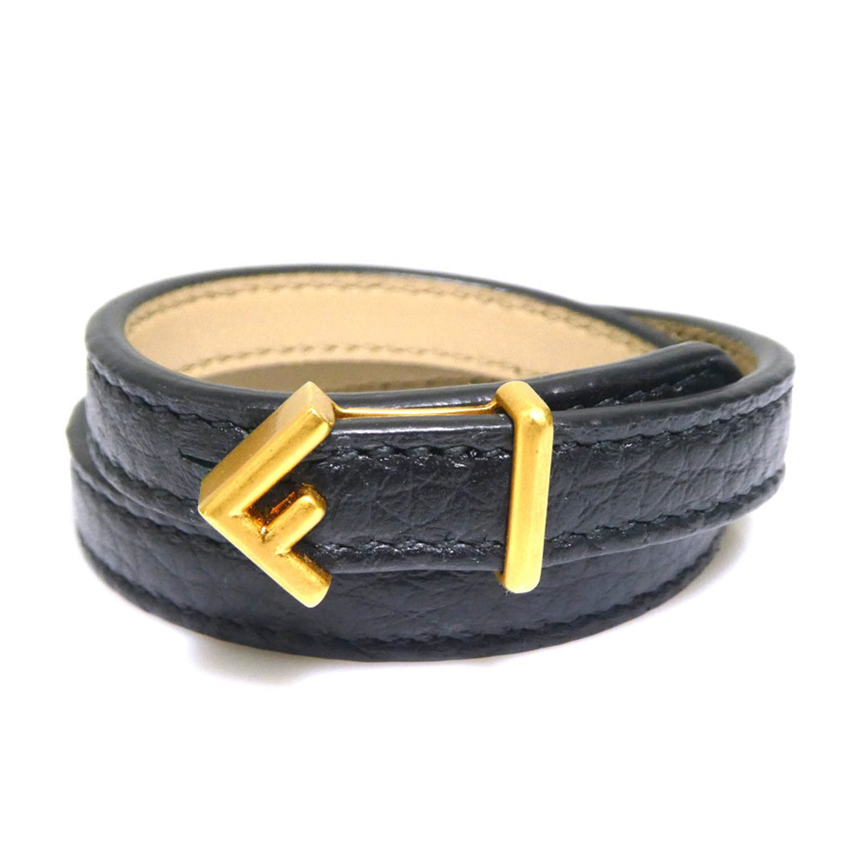 Bracelet Leather and Metal Black