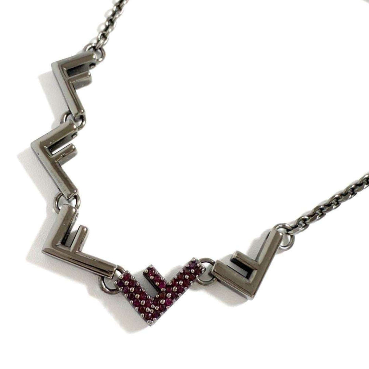Five Pendant Necklace Metal and Rhinestone