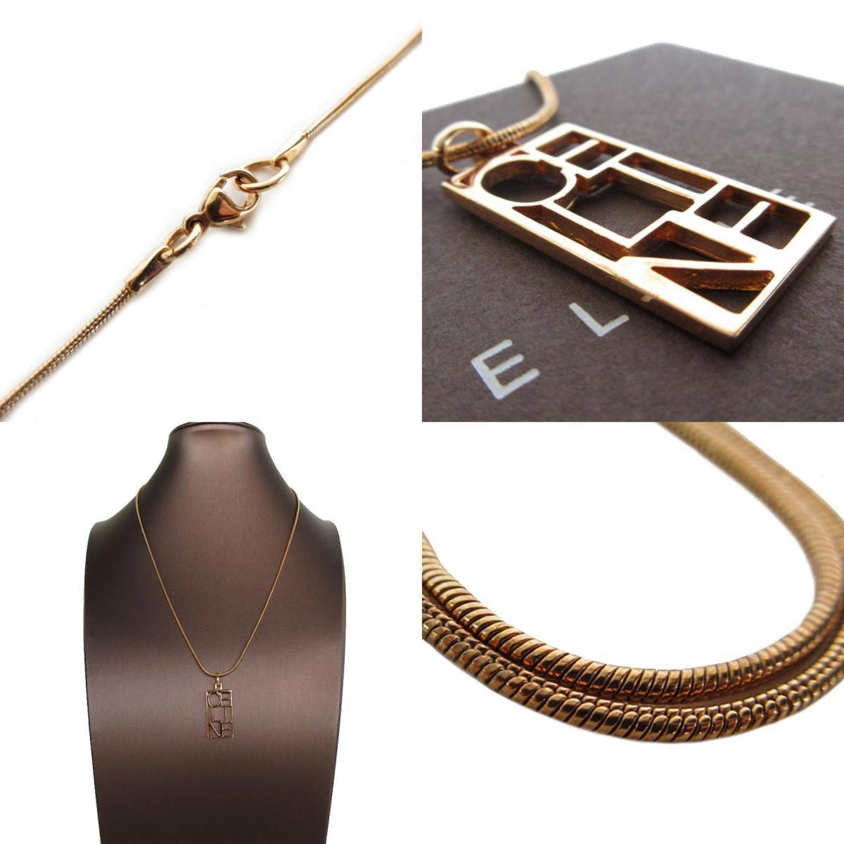Pendant Necklace Metal Pink Gold