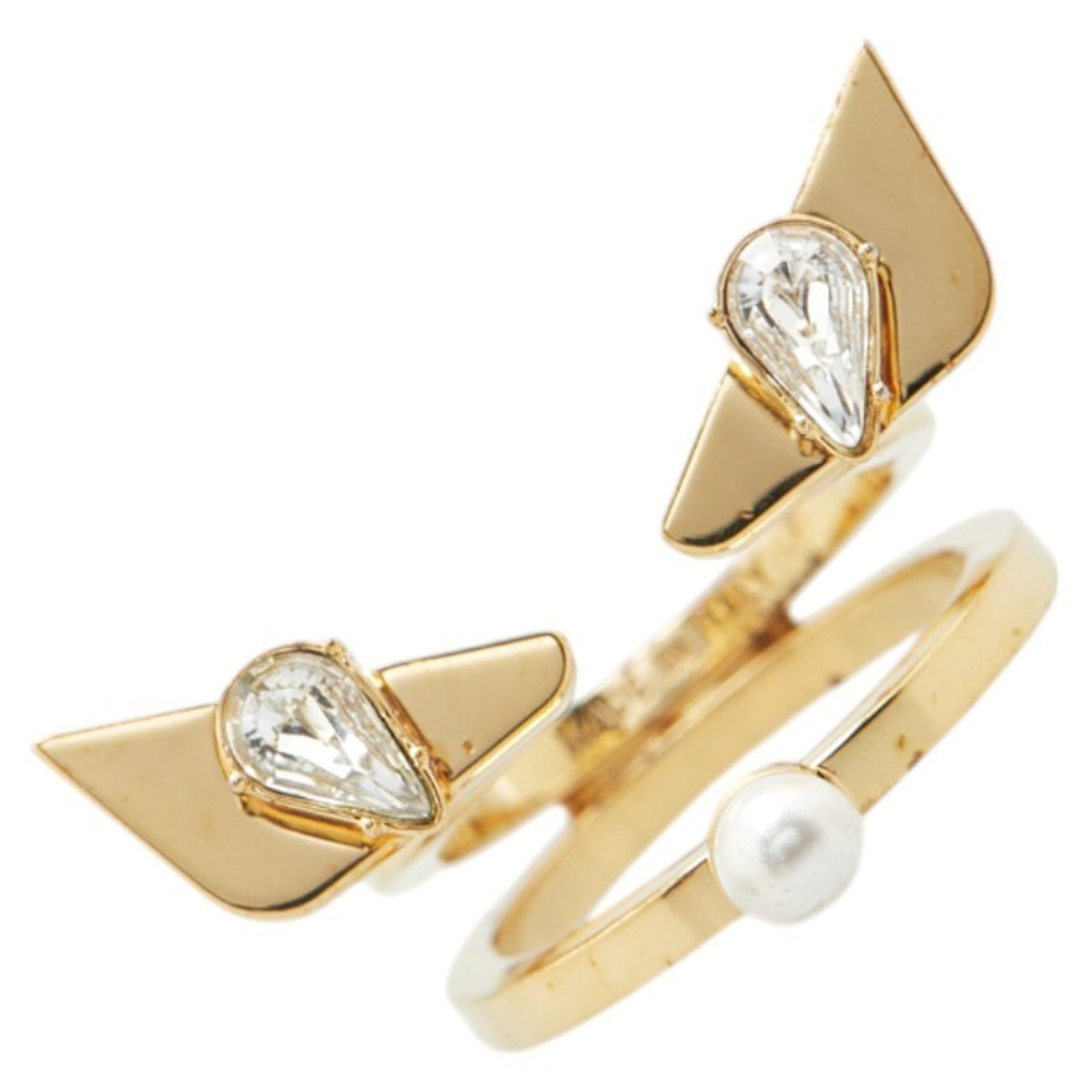 Band Ring Gold with Faux Pearls