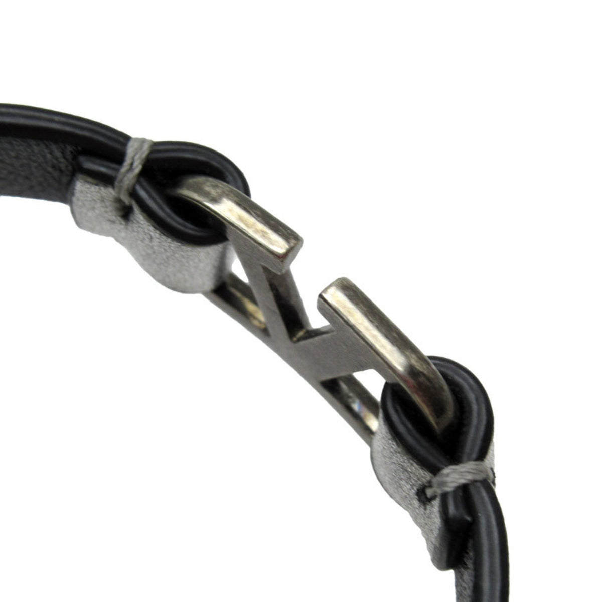 Charm Bracelet Leather Silver