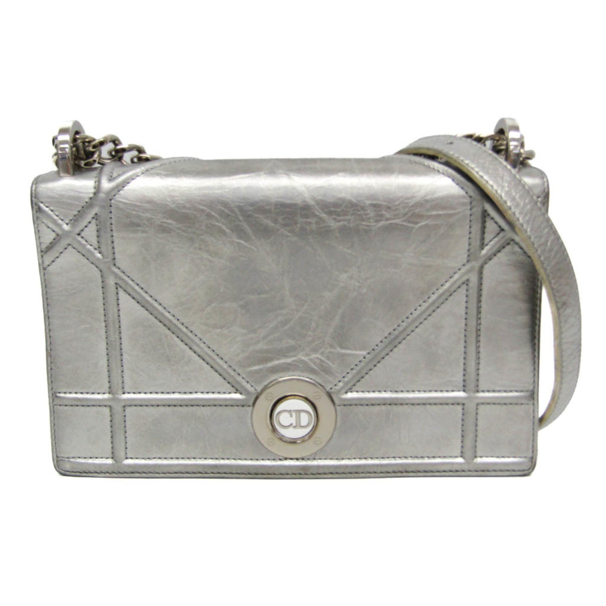 Diorama Clasp Flap Bag Crinkled Lambskin Medium