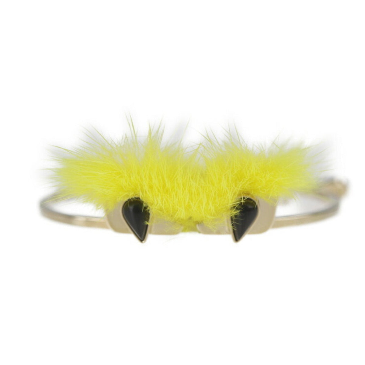Monster Charm Bracelet Fur and Metal Yellow