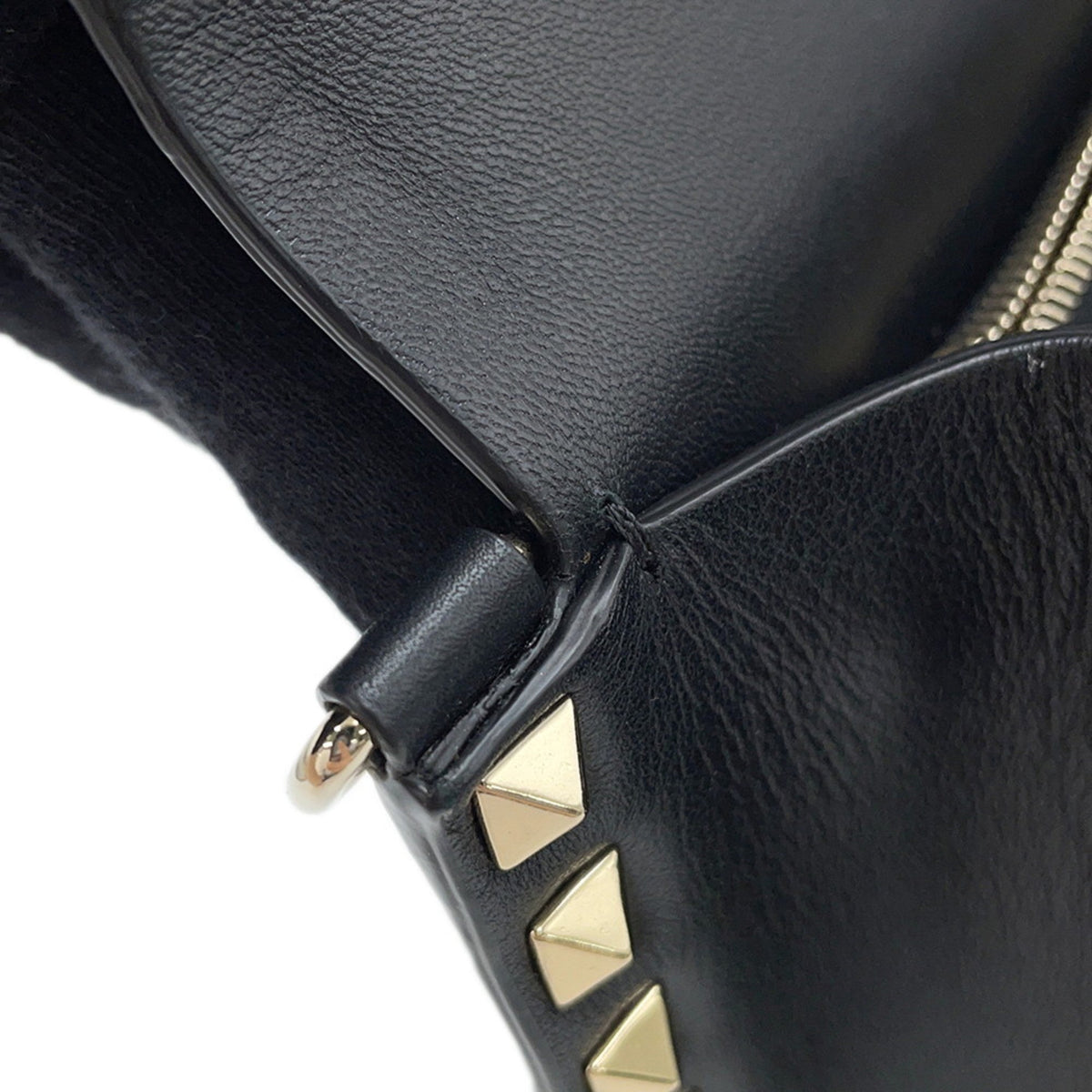 Rockstud Front Handle Flap Bag Leather Small
