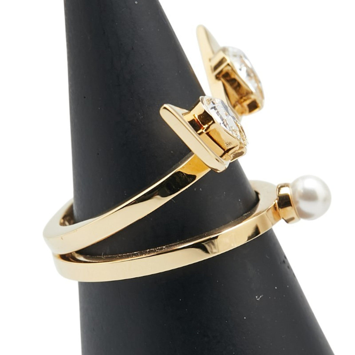 Band Ring Gold with Rhinestone
