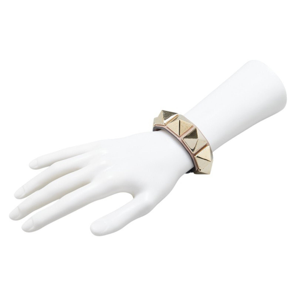 Bracelet Pink Beige and Gold Leather