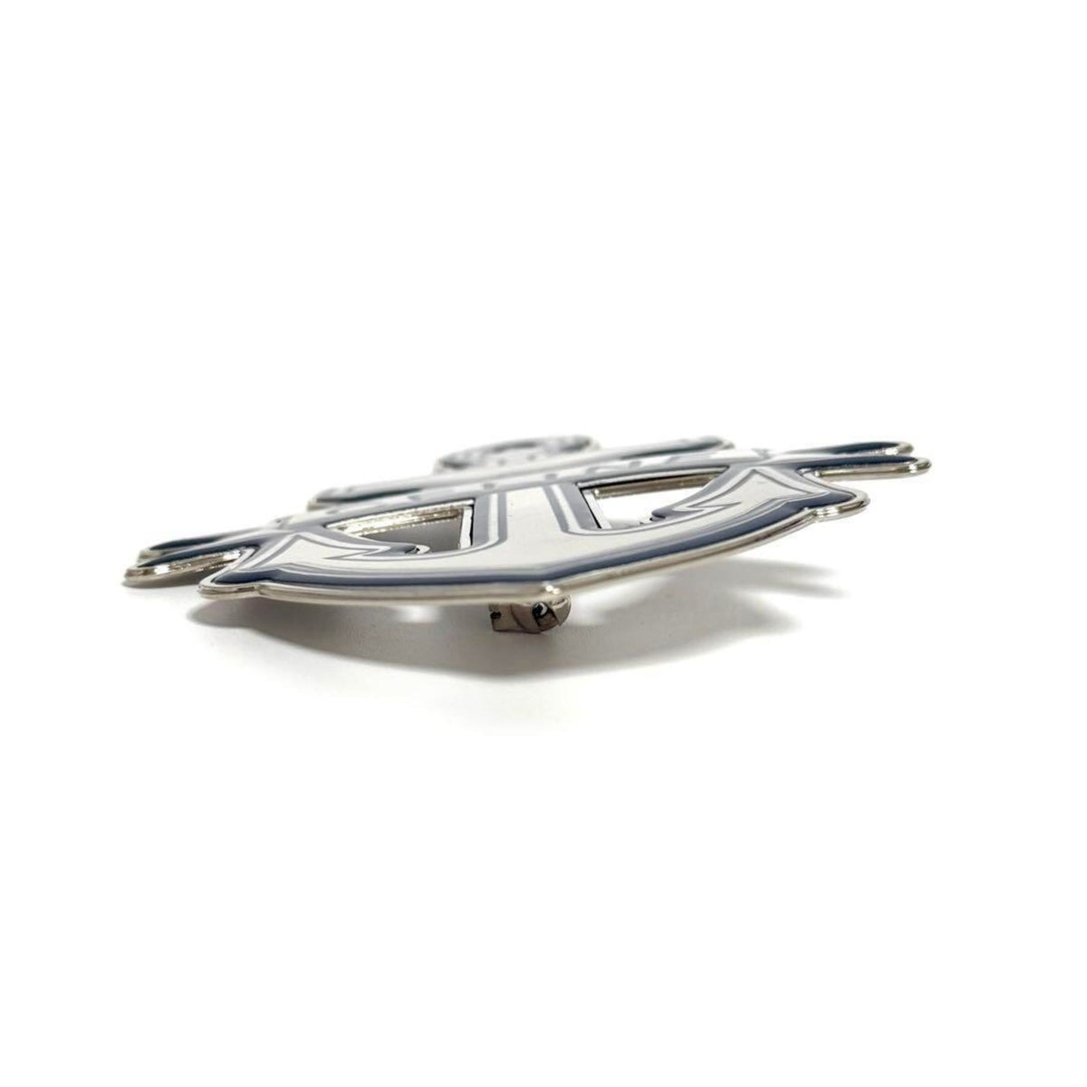 Anchor Badge Brooch Metal Blue and Silver