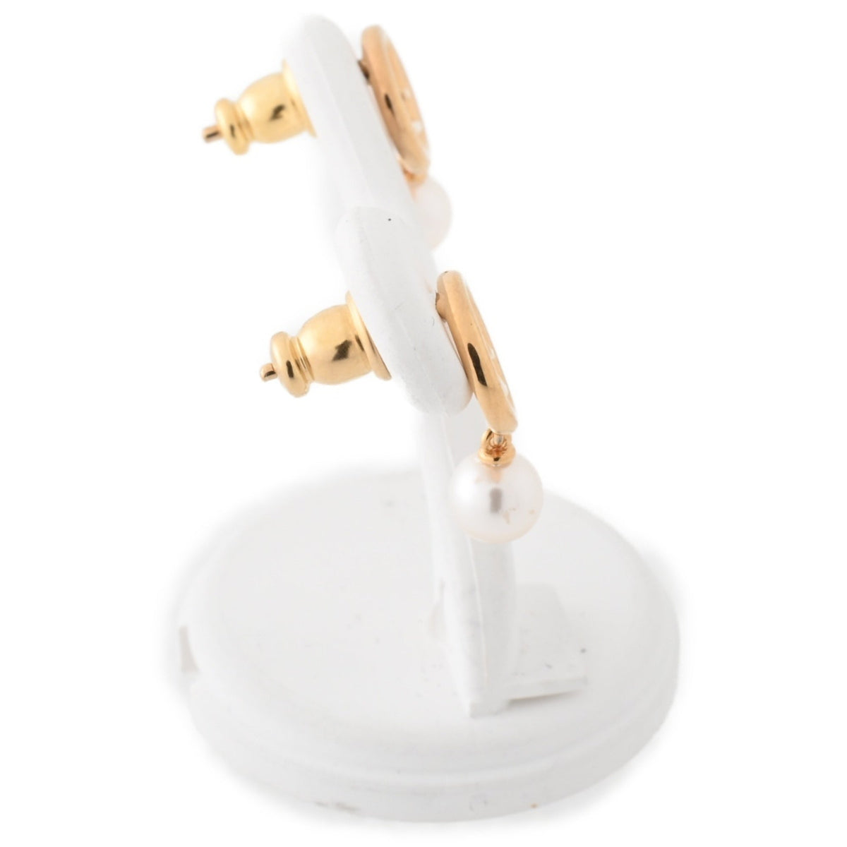 Earrings Pearl Gold-Tone Metal