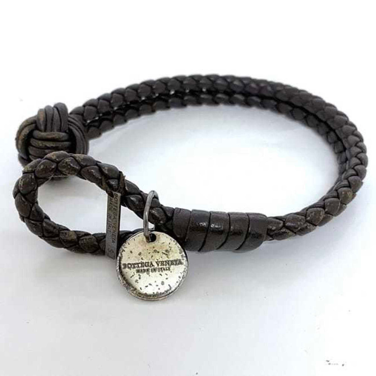 Intrecciato Bracelet Leather Brown