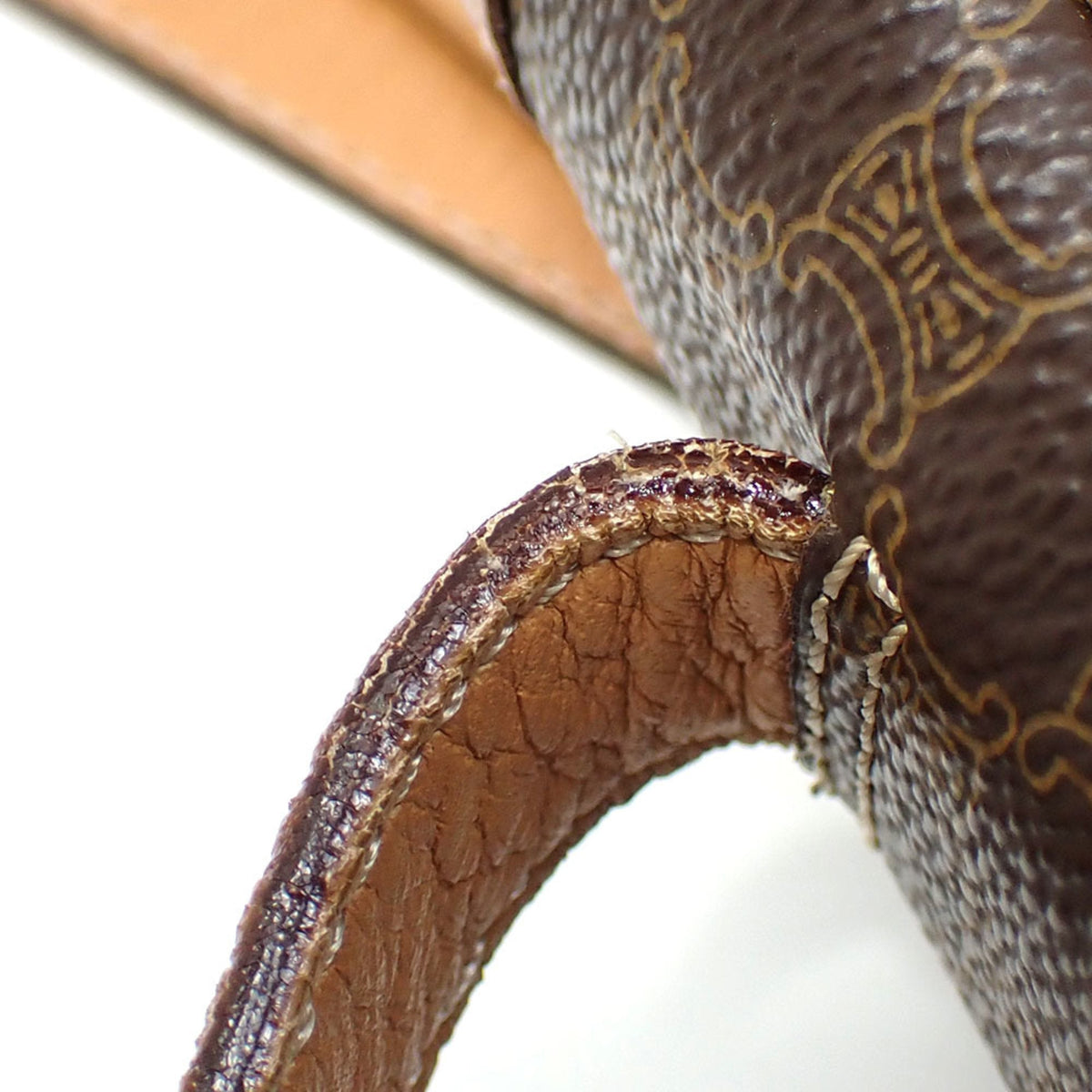 Vintage Saddle Flap Shoulder Bag Macadam Coated Canvas Small