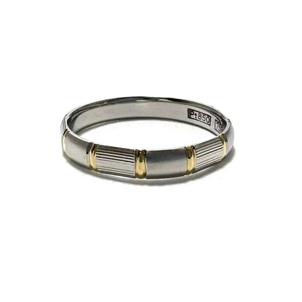 Band Ring Platinum and 18K Yellow Gold