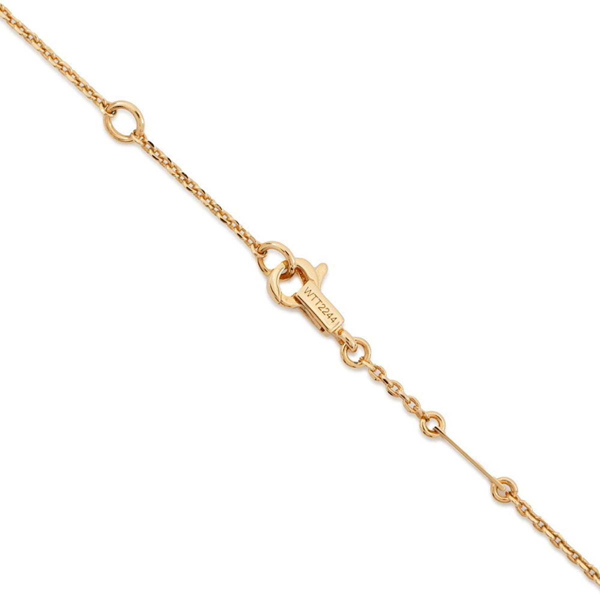 Pendant Necklace Gold Metal with Rhinestone