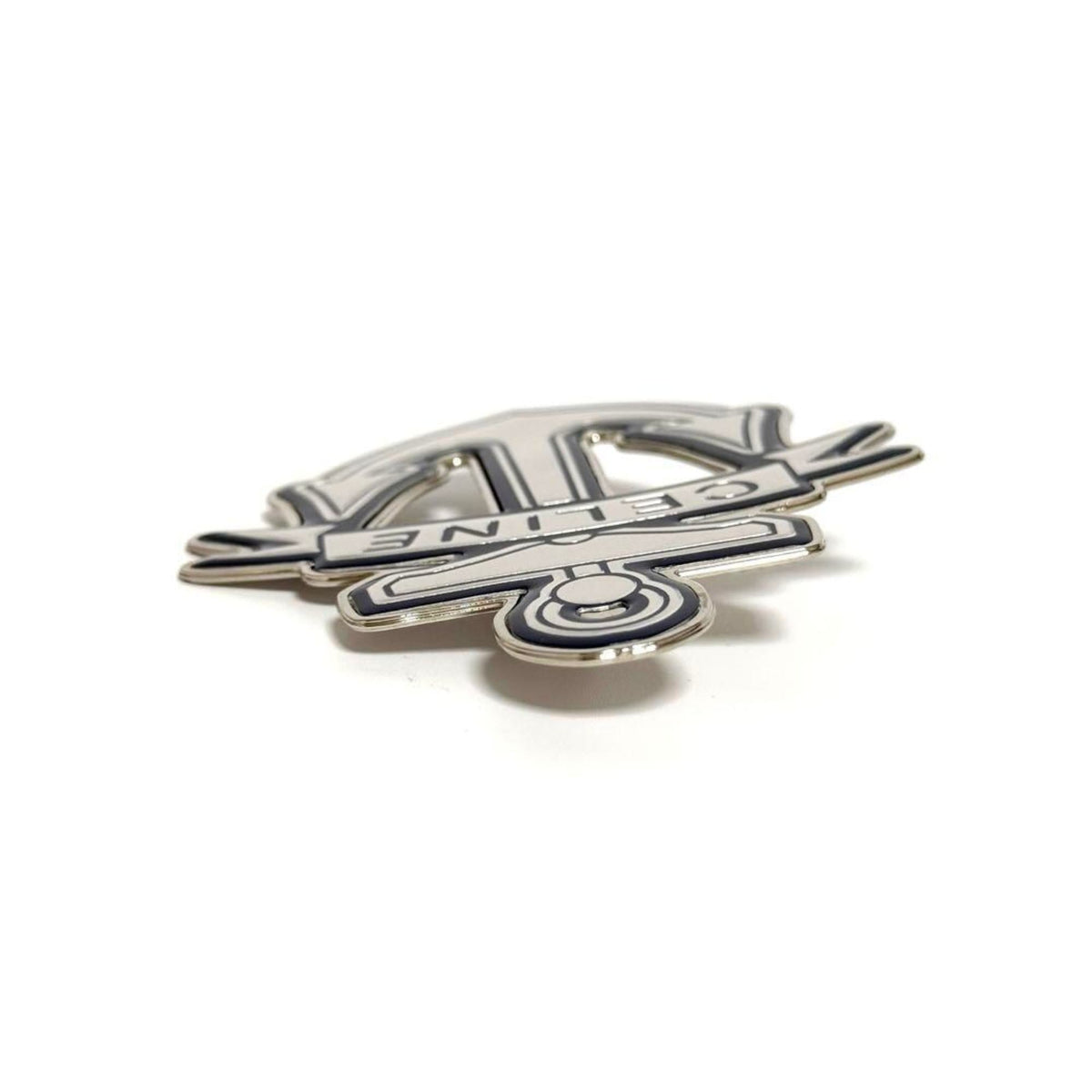 Anchor Badge Brooch Metal Blue and Silver