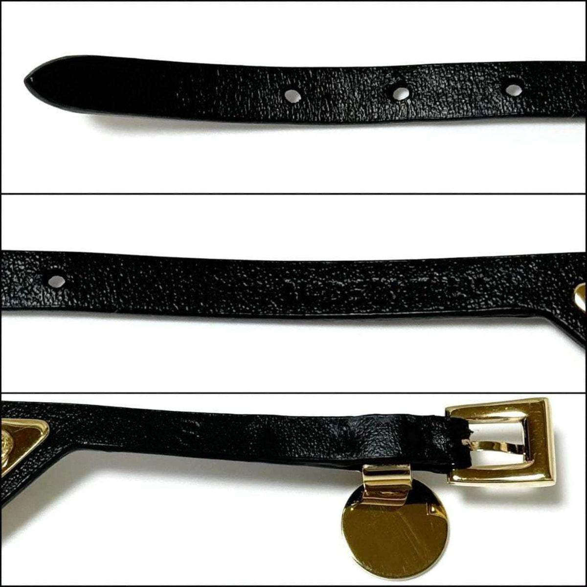 Bracelet Metal and Saffiano Triangle Leather