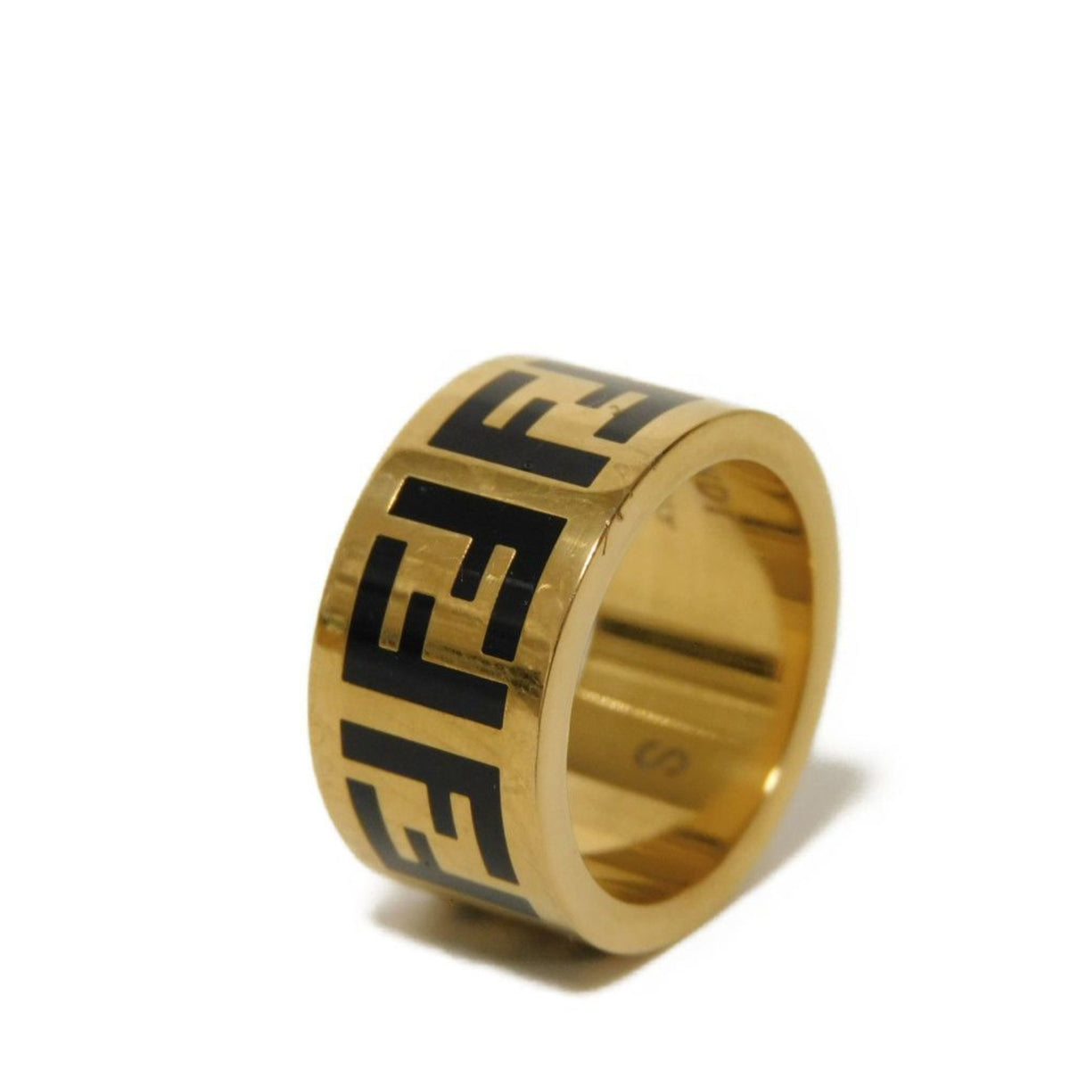 Forever FF Ring Enamel and Brass Gold Black