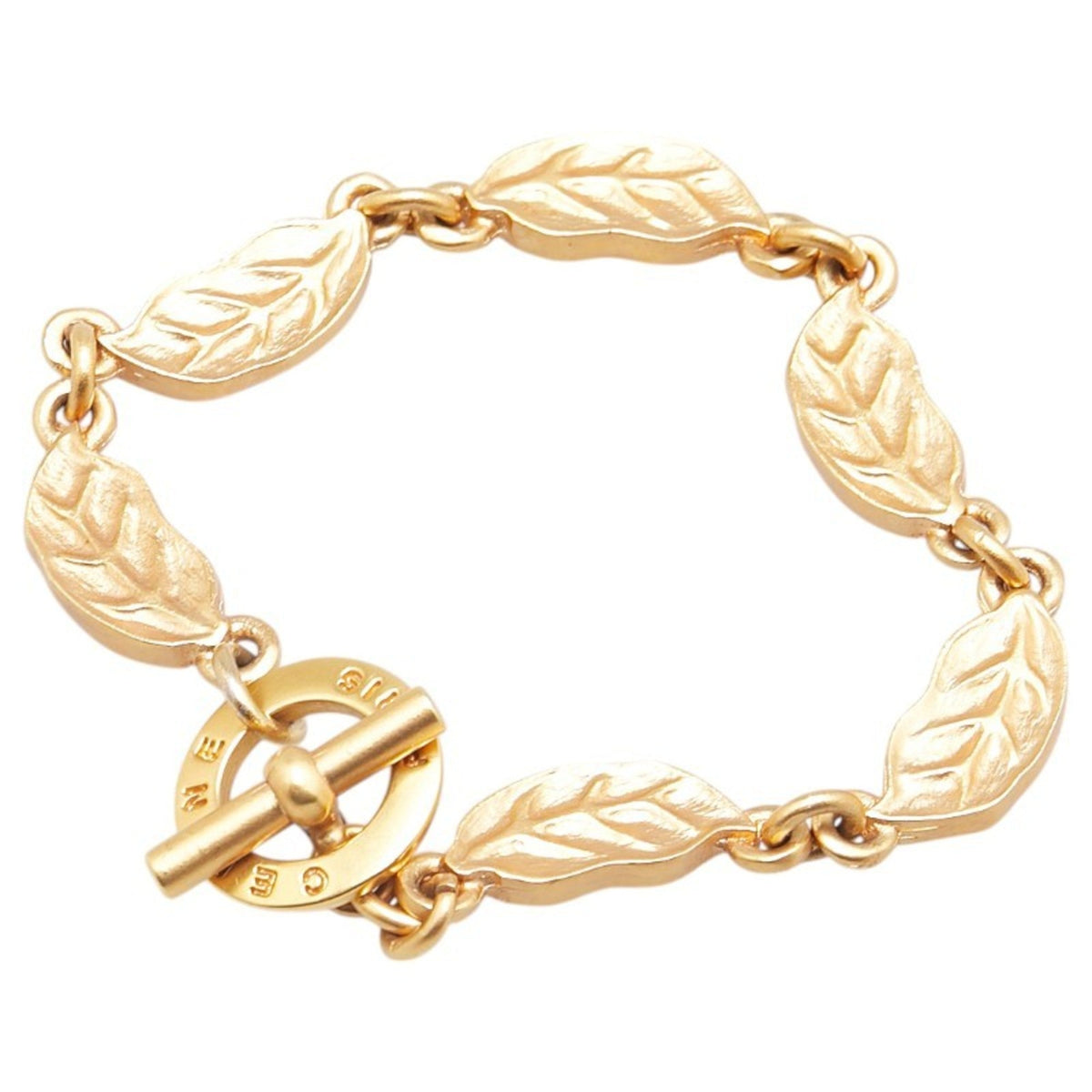 Leaf Motif Chain Bracelet Gold