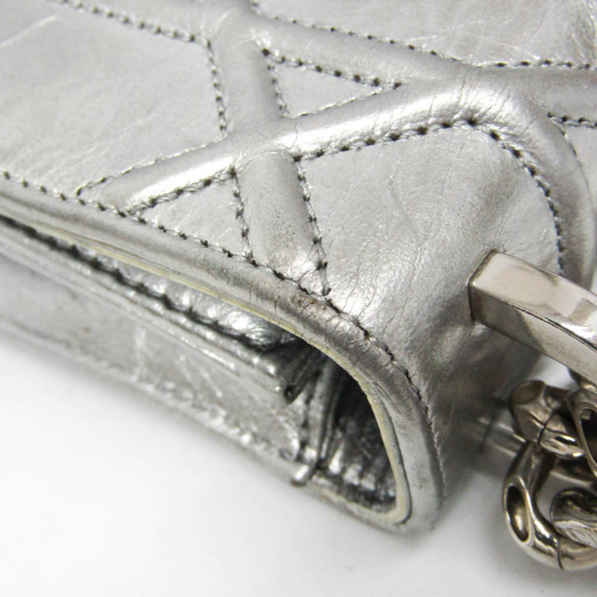 Diorama Clasp Flap Bag Crinkled Lambskin Medium