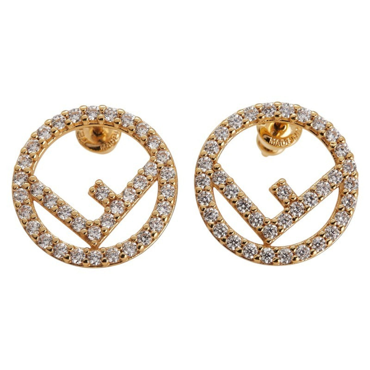 Earrings Rhinestone Gold-Tone Metal