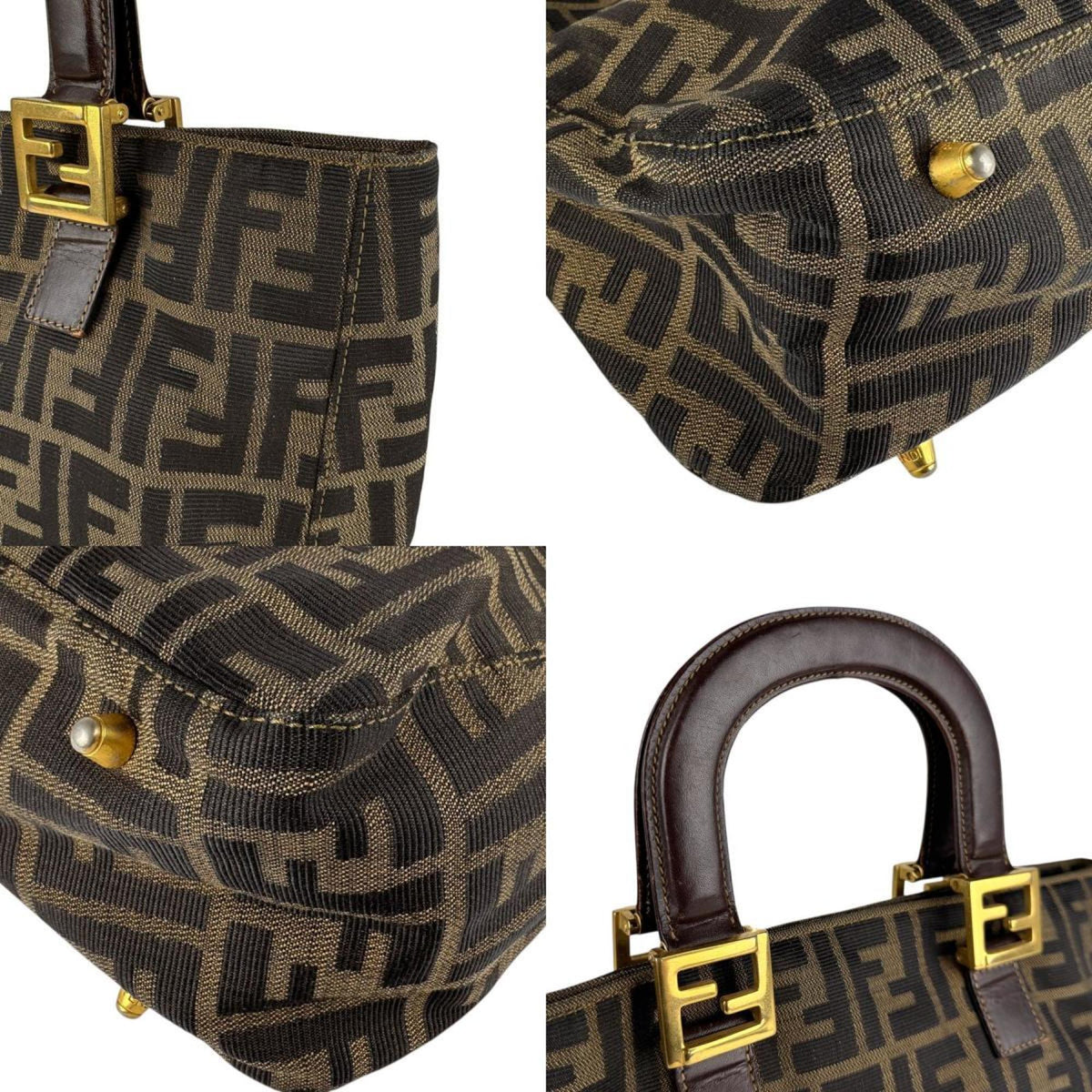 Vintage FF Handle Tote Zucca Canvas Small
