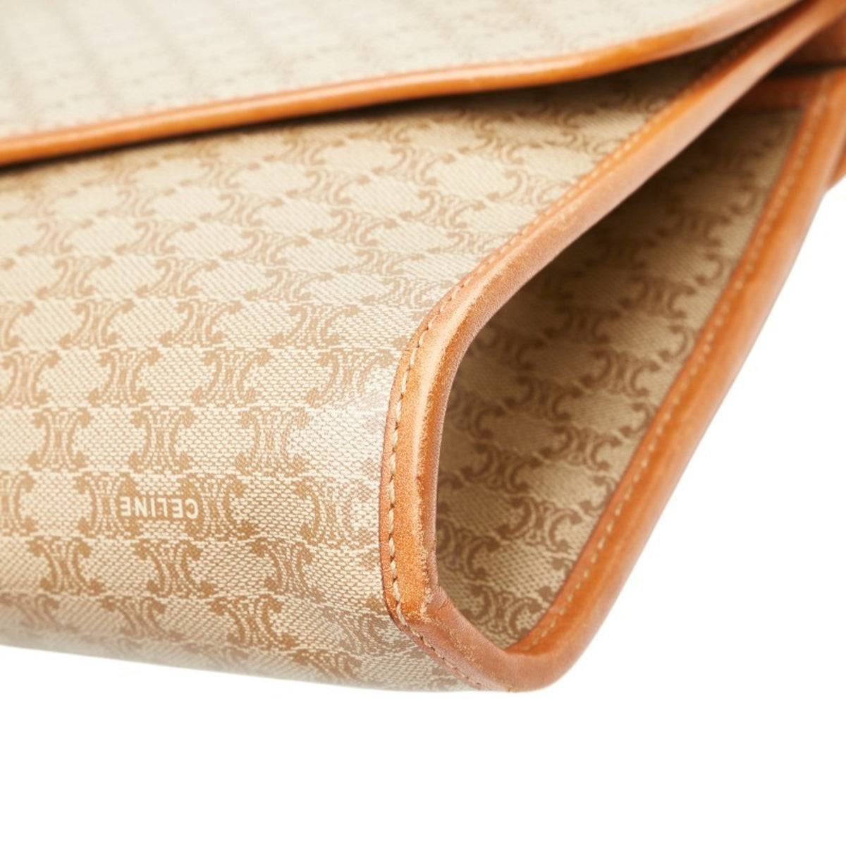 Vintage Saddle Flap Shoulder Bag Macadam Coated Canvas Small