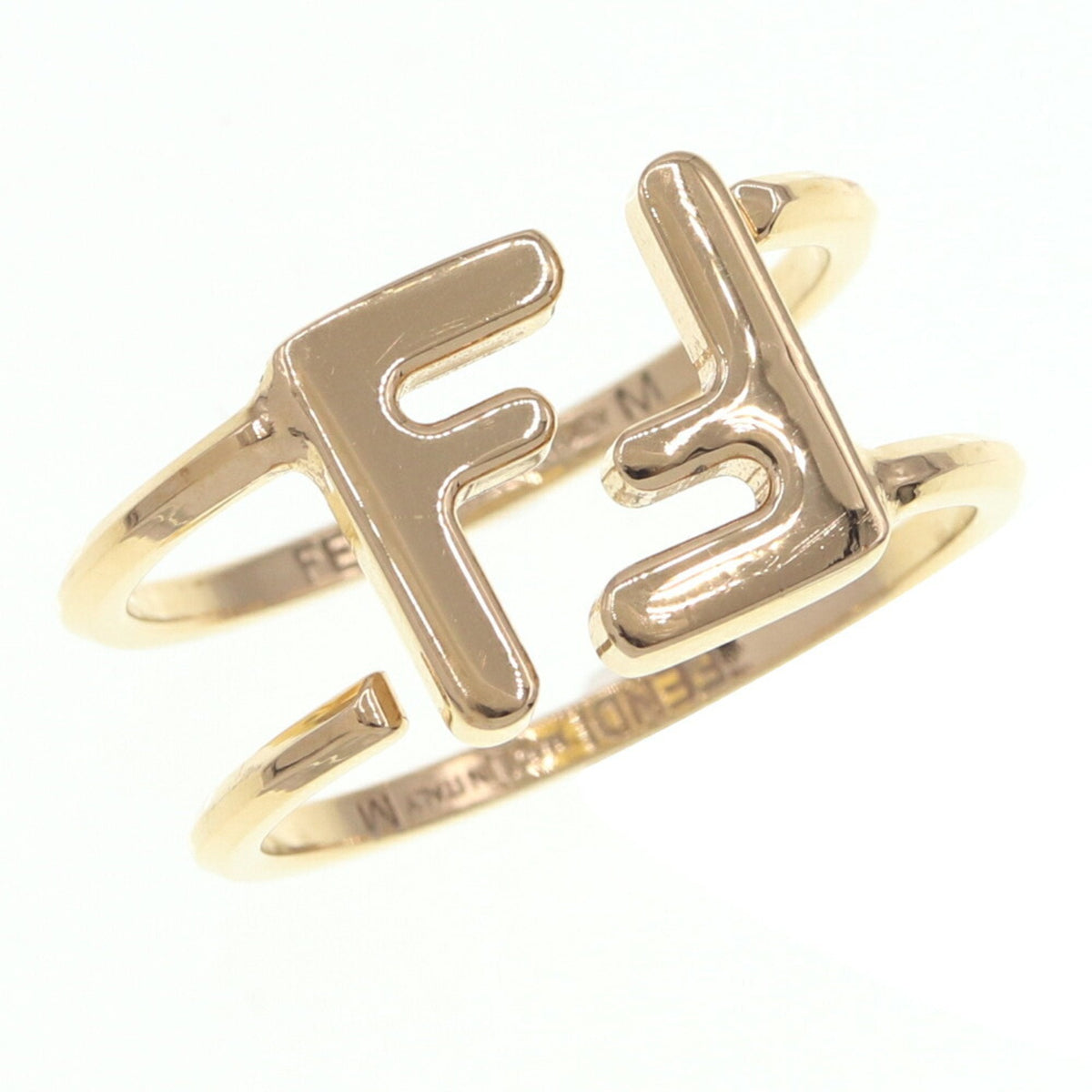 FF Double Band Ring Gold Metal