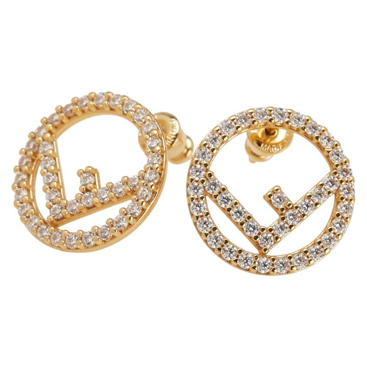 Earrings Rhinestone Gold-Tone Metal