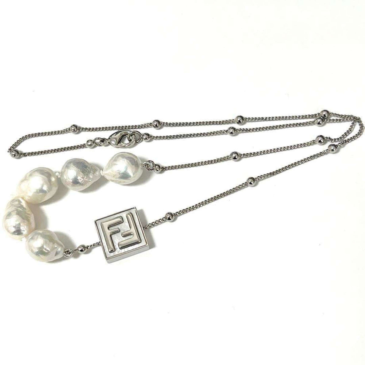 Pendant Necklace Artificial Pearl and Metal