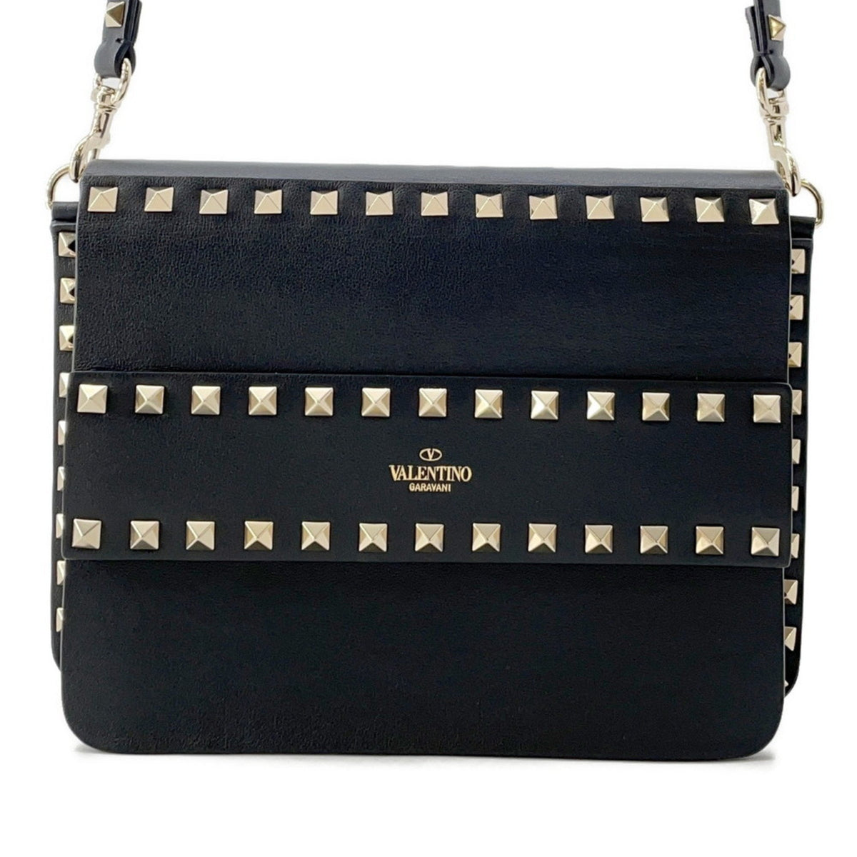 Rockstud Front Handle Flap Bag Leather Small