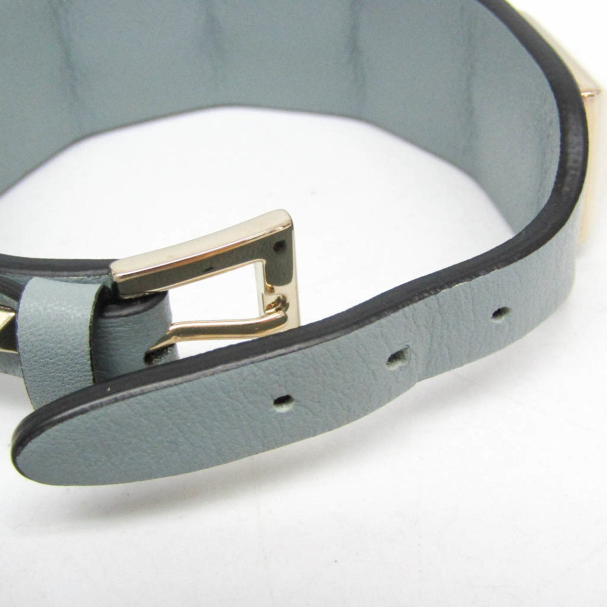 Studs Bracelet Leather and Metal Blue