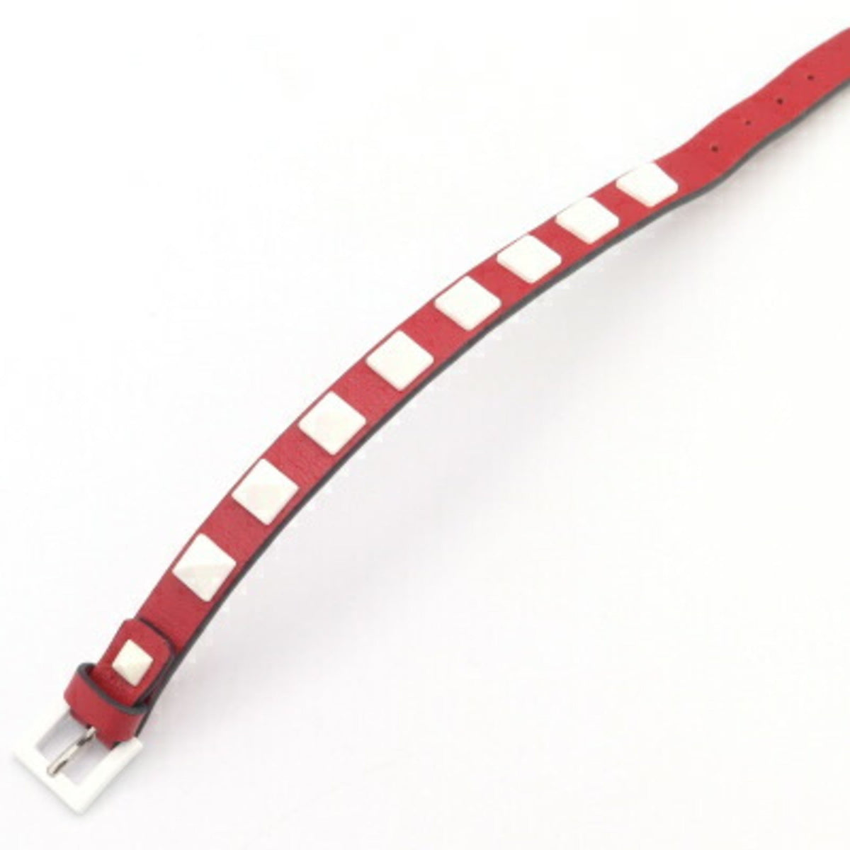 Bracelet Red and White Leather