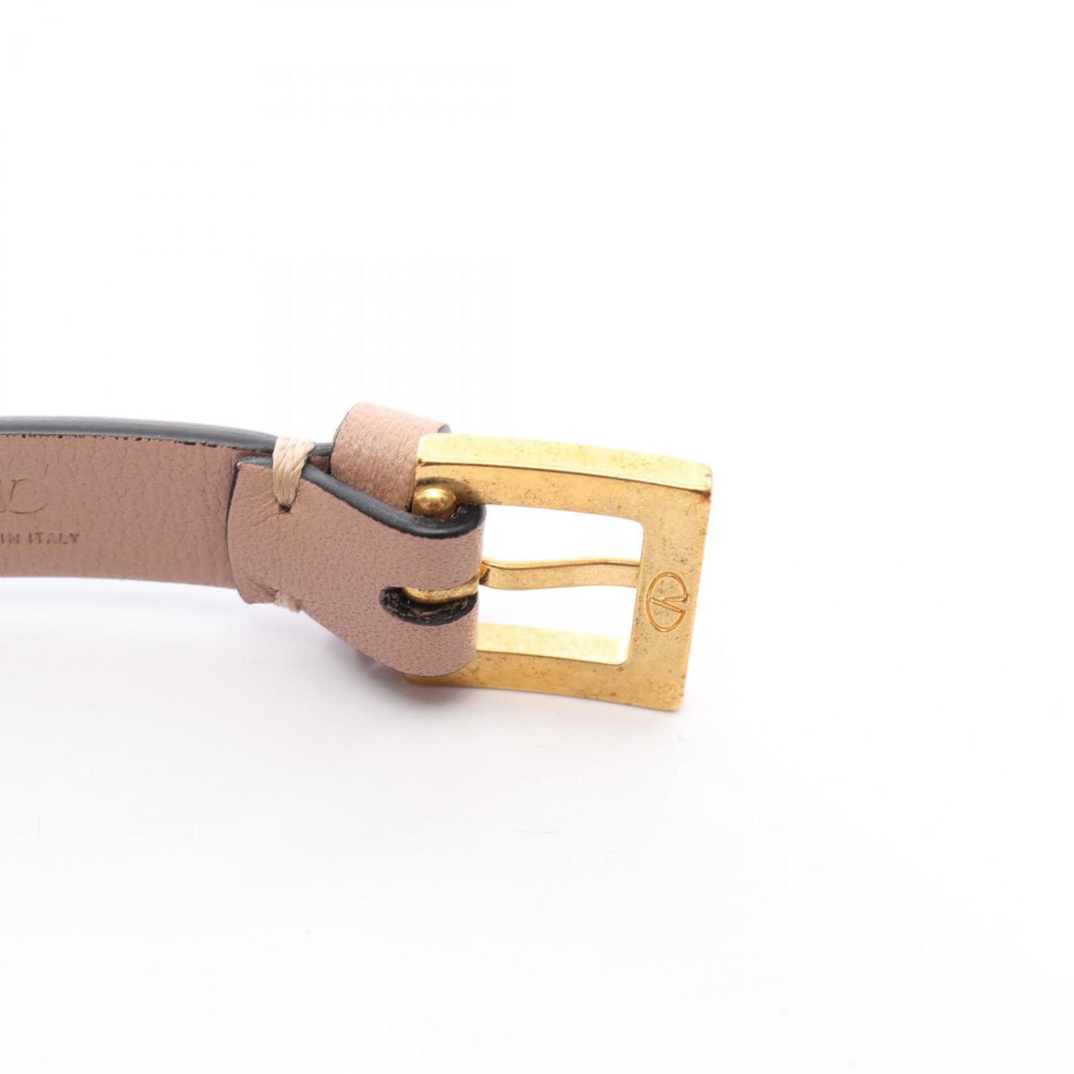 V Bracelet Gold and Leather