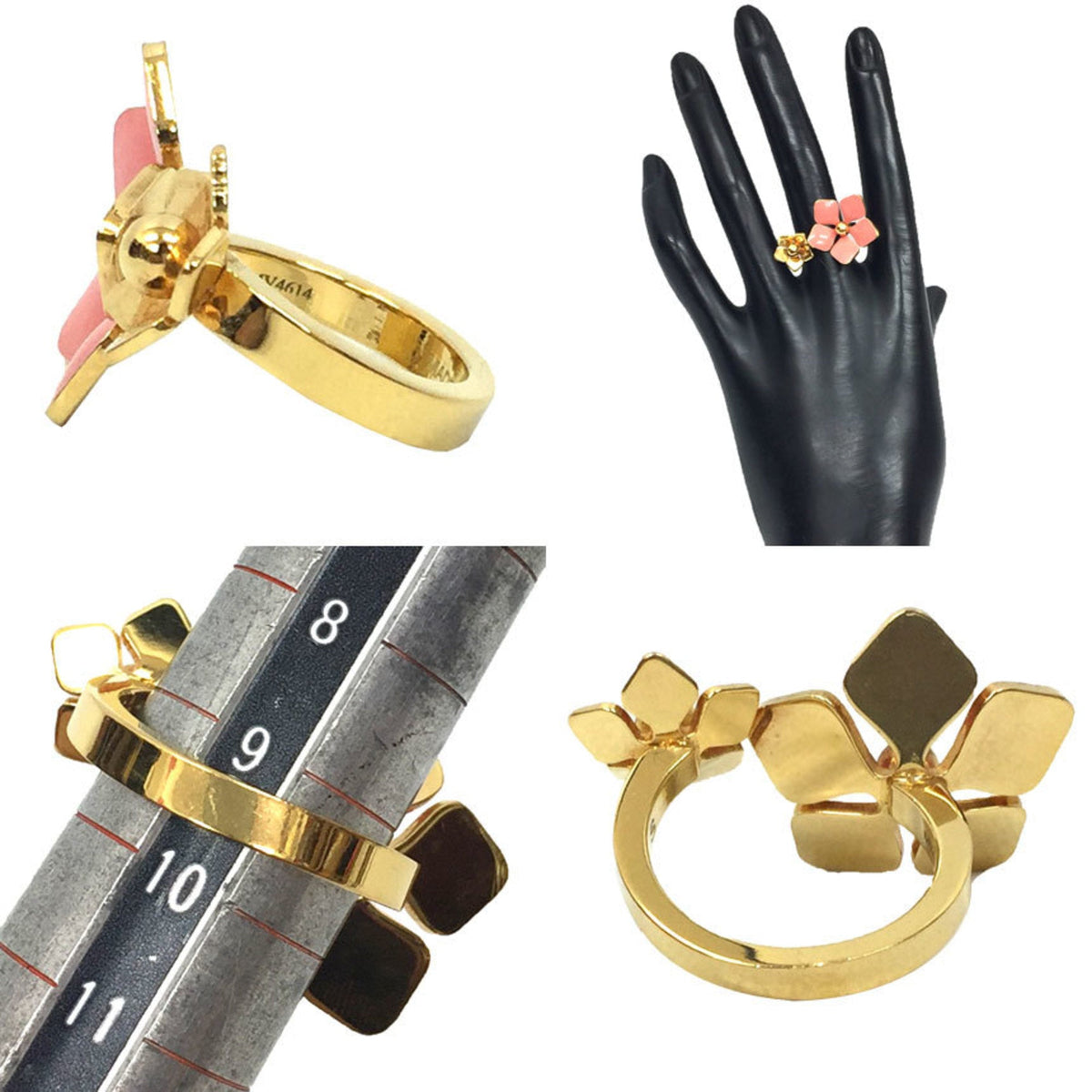Flower Blossom Ring Brass Gold